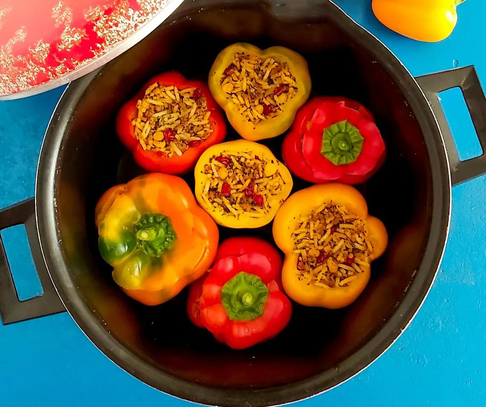 طرز تهیه دلمه فلفل دلمه ای